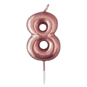 Vela Número Rose Gold "8" 1 unidad