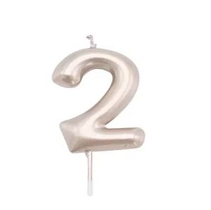 Vela Número Rose Gold "2" 1 Unidad