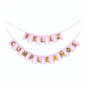 Banderín Feliz cumpleaños rosa