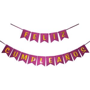 Banderín Feliz Cumpleaños Fucsia