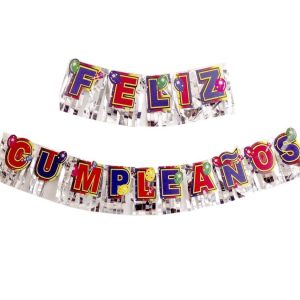 Banderín Feliz Cumpleaños metálico