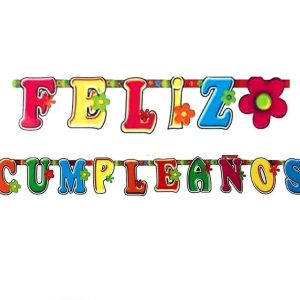 Banderín Feliz Cumpleaños Flores
