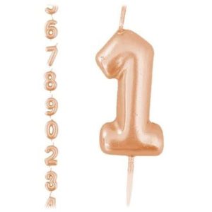 Vela Número Rose Gold "1" 1 Unidad