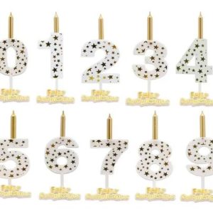 Velas numeros y estrellas+cartel
