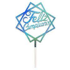 Topper torta acrílico celeste