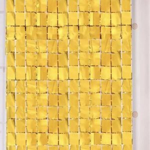 Cortina metalizada telón dorada 2 x 1 m