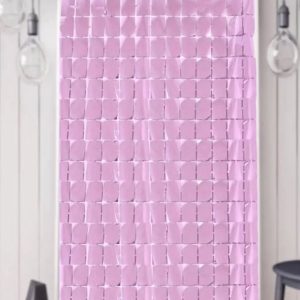 Cortina metalizada telón rosada 2 x 1 m