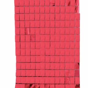 Cortina metalizada telón roja 2 x 1 m