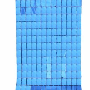 Cortina metalizada telón celeste 2 x 1 m