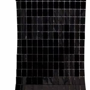 Cortina metalizada telón negro 2 x 1 m