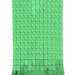 Cortina metalizada telón verde 2 x 1 m