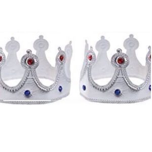 Corona con velcro plateada