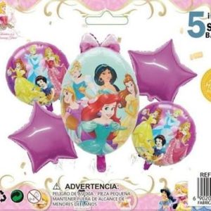 Set de globos princesa 5 unidades