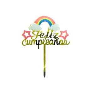 Topper torta arcoíris