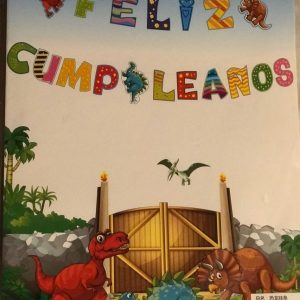 Feliz cumpleaños Dinosaurio colores