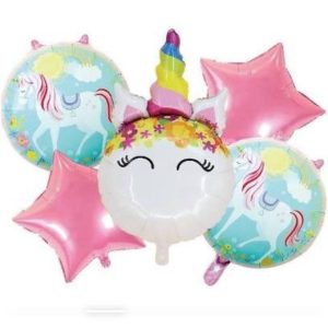 Pack 5 globos unicornio