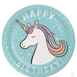 Platos 10 unidades unicornio